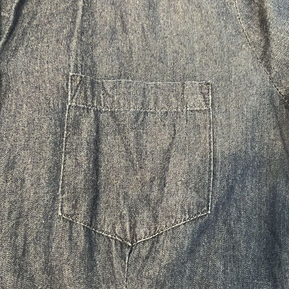 One jeanswear junior szXL denim button front adjustable sleeve elastic back EUC - Picture 4 of 8